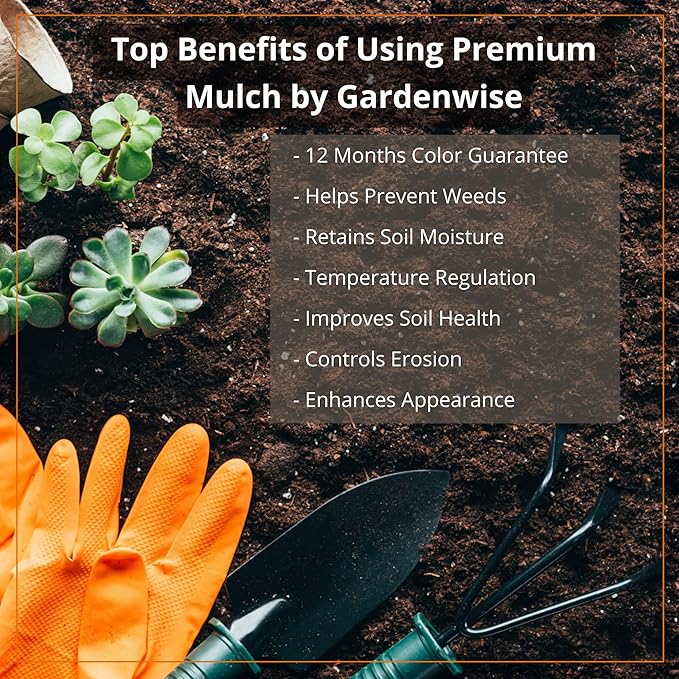 Premium Brown Wood Mulch for Landscaping, Gardens, Lawns, Potting Media, and Potted Plants (0.5 CF - 14 L - 15 QTS)