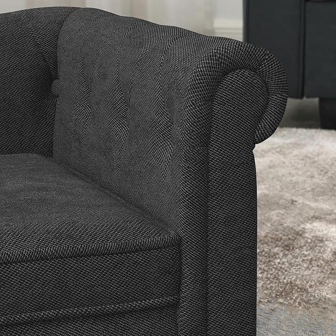 Dog Sofa Couch for Medium to Large Dogs, Memory Foam Pet Sofa Couch with Washable Fabric, Durable Elevated Dog Bed with Legs, Removable Cushion for Medium and Large Dogs, Black