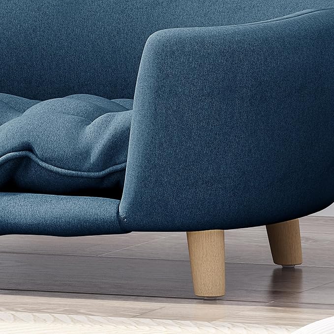 Christopher Knight Home Elroy Orthopedic Dog Bed, Elevated Dog Sofa Bed for Small Dog, Supportive Foam Pet Couch Bed with Wooden Legs, Modern Pet Sofa Bed, Navy Blue
