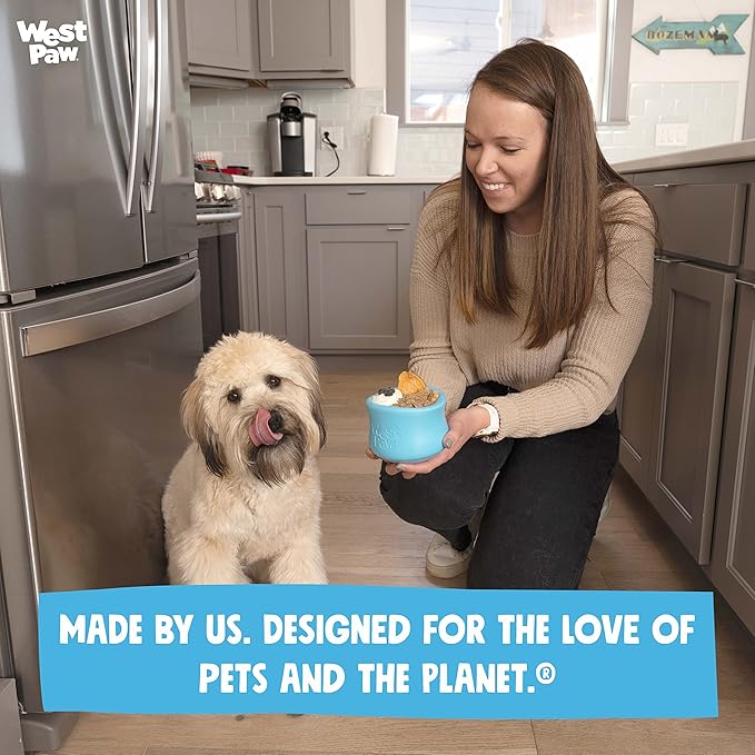 West Paw Zogoflex Toppl Treat Dispensing Dog Toy Puzzle – Interactive Chew Toys for Dogs – Dog Toy for Moderate Chewers, Fetch, Catch – Holds Kibble, Treats, Small 3", Tangerine