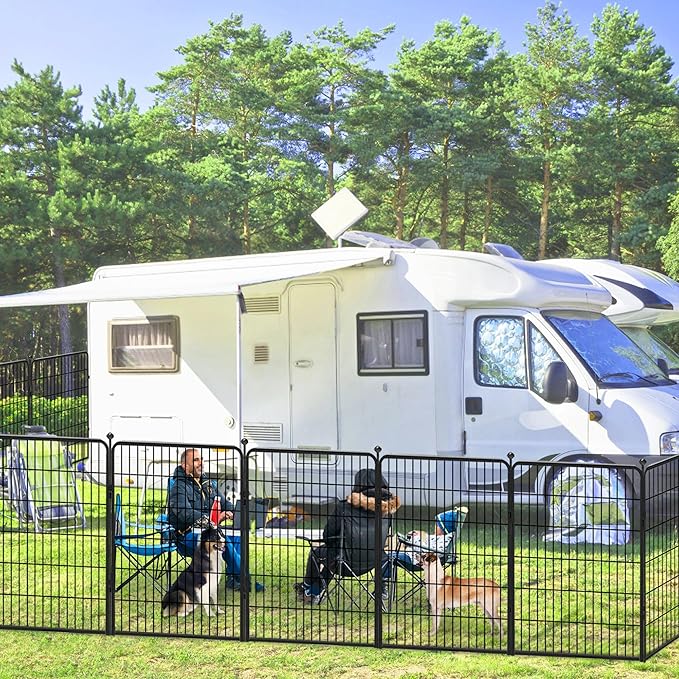 Dog Playpen 40 inch 32 Panels Indoor Outdoor Dog Pen for Large/Medium/Small Dogs Heavy Duty Metal Dog Fence Outdoor for Yard, Puppy Playpen with Door Portable Pet Fence for RV Camping Yard