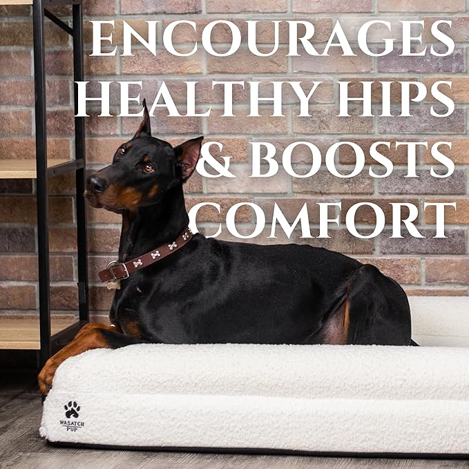 Luxury Boucle Fabric Orthopedic Dog Bed with Memory Foam | Breathable Comfort and Washable Dog Couch Bed with Waterproof Liner & Cover | Ideal Pet Beds for Small Dogs - Grey (29"x23"x6")
