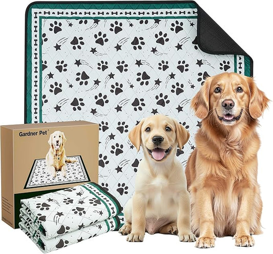 Gardner Pet Washable Dog Pee Pads, 36'' x 36'' Non Slip Dog Mats with Great Urine Absorption, Reusable Puppy Pee Pads for Potty Training - 2 Pack