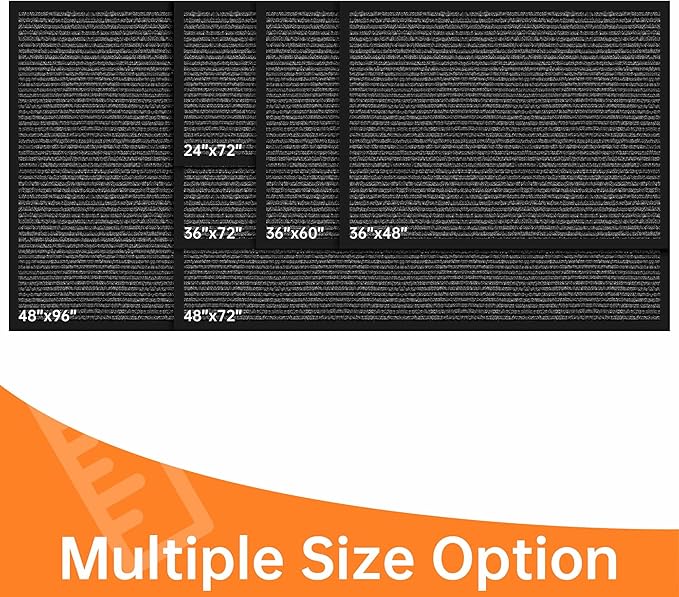 Indoor Outdoor Door Mat, 6’ x 2' Doormat for Entryway, Rubber Backing Non Slip Front Door Mat Outside Entrance, Super Absorbent Commercial Floor Mat for Home Office
