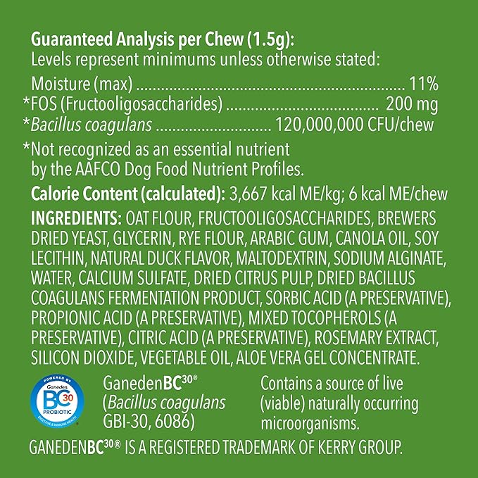 Amazon Brand - Wag Probiotic Supplement Daily Chews for Dogs, Supports Digestion and Gut Health, Natural Duck Flavor, 90 count