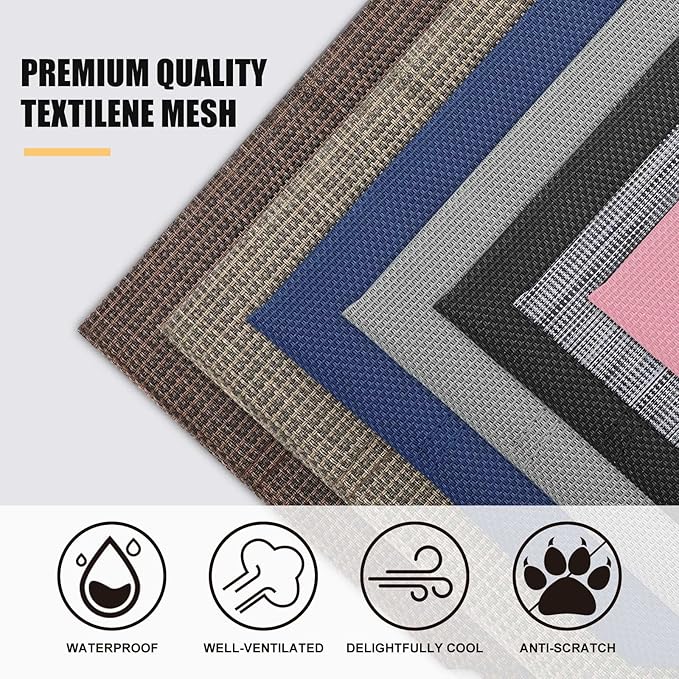 Veehoo Chew Proof Elevated Dog Bed - Cooling Raised Pet Cot - Rustless Aluminum Frame and Durable Textilene Mesh, Unique Designed No-Slip Feet for Indoor or Outdoor Use, Blue, Medium, CWC2002