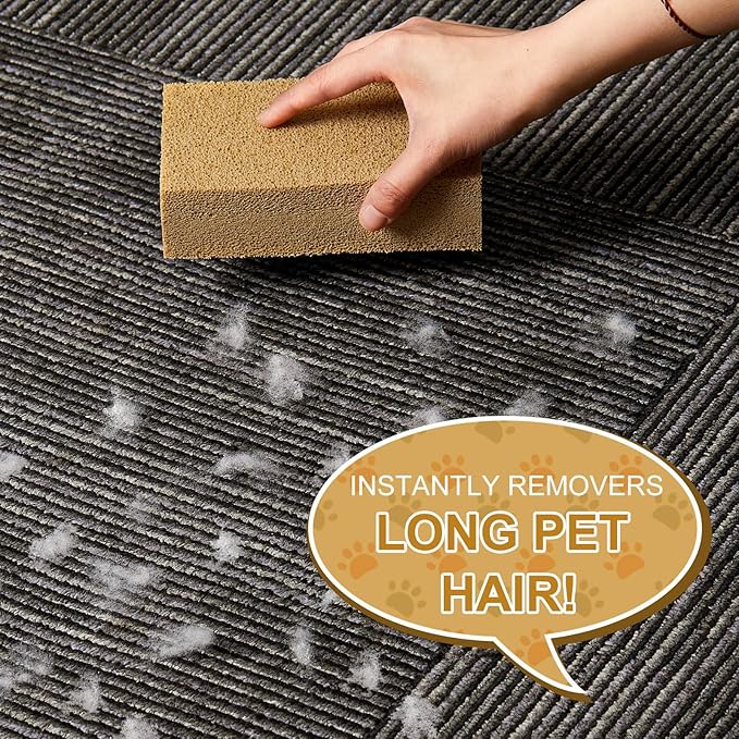 1 Pack Pet Hair Remover Sponge Cat and Dog Hair Sponge Rubber Pet Fur Lifter Removal Tool, Remove from Furniture, Carpet, Bedding, Clothing, 6.26 x 3.28 x 1.89 Inch