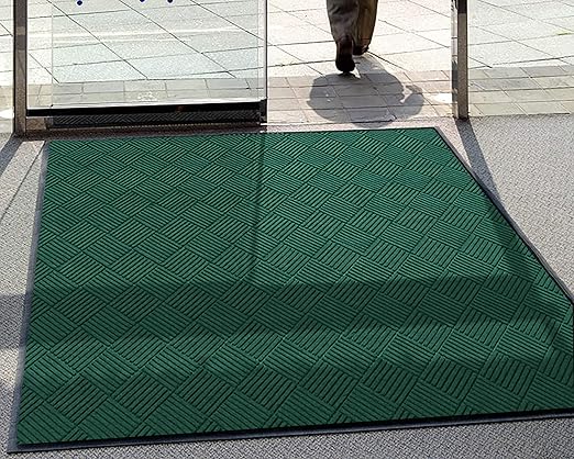 WaterHog Diamond | Commercial-Grade Entrance Mat with Rubber Border – Indoor/Outdoor, Quick Drying, Stain Resistant Door Mat (Evergreen, 3' x 10')