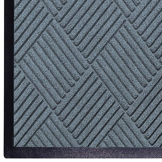 WaterHog Diamond | Commercial-Grade Entrance Mat with Rubber Border – Indoor/Outdoor, Quick Drying, Stain Resistant Door Mat (Bluestone, 4' x 6')