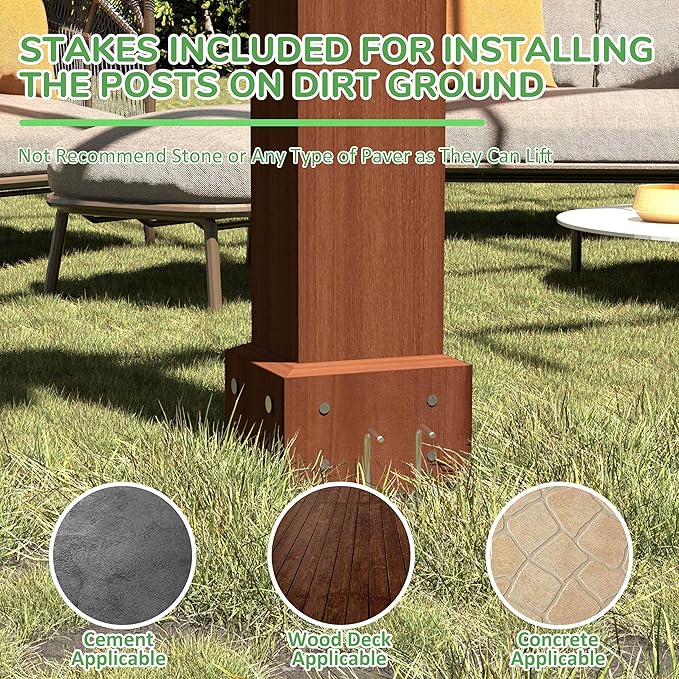 MUPATER 12×12 FT Outdoor Pergola with Roof, Wooden Pergola Kit with Stakes, Wood Garden Shelter Structure for Climbing Plant, Snow and Wind Supported, Shade for Patio, Backyard, Deck