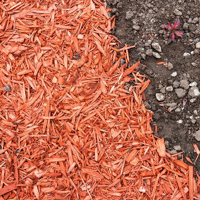 Premium Red Wood Mulch for Indoor, Patio, Potting Media, Gardens, Lawns, and Landscaping (0.5 CF - 14 L - 15 QTS)
